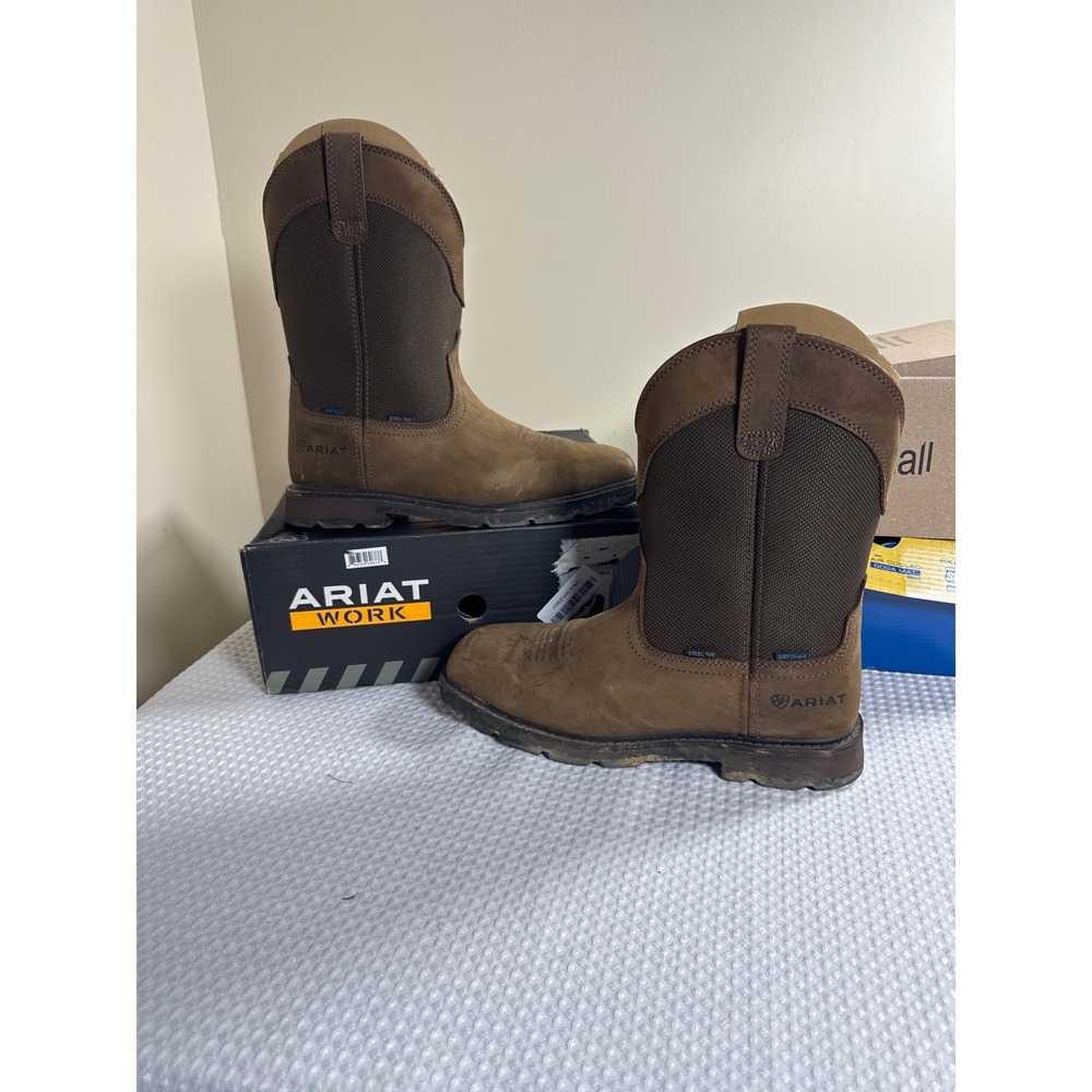 Ariat Work Boots Men 10EE Sierra Waterproof Brown Steel Toe EUC